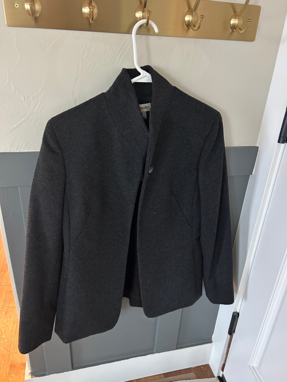 Women's Charcoal Stand-Collar Jacket